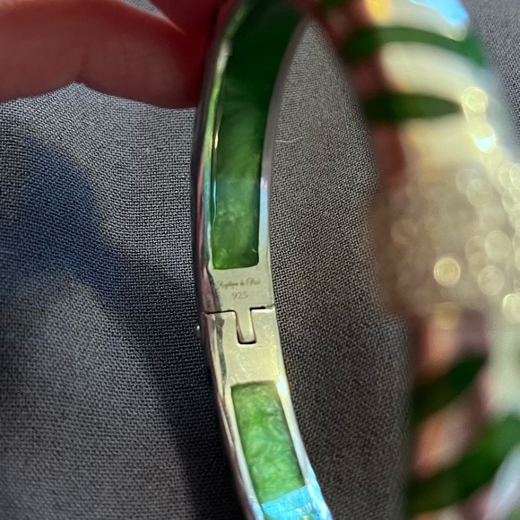 Angelique de Paris Green with white topaz Bracelet - Picture 2 of 4